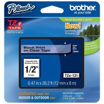 Brother Genuine P-Touch TZE-131 Tape, 1/2&quot; (0.47&quot;) Standard Laminated P-Touch Ta - £16.69 GBP