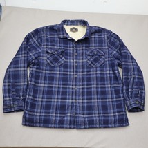 Flannel Sherpa Lined Chore Jacket Size XXL 2XL Blue Plaid Mens Freedom F... - £29.91 GBP