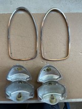 Vintage Vw Beetle Taillight Bulb Holders &amp; Chrome Trim Rings 1968-1970 Hella - $33.66