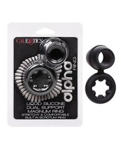 CalExotics Alpha Liquid Silicone Dual Magnum Ring Black - £9.38 GBP