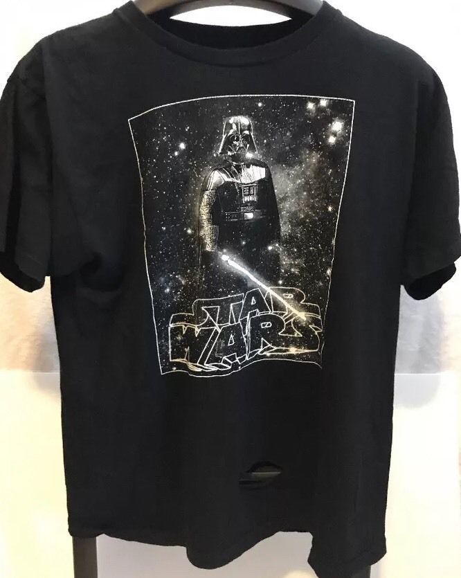 Primary image for Star Wars Boys XL Darth Vader Graphic Black/White T-Shirt Cotton Tee RN# 117508