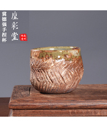 Gongfu Tea Cup-Handmade Rustic Textured Ceramic w/Dual Glaze &amp; Burgundy ... - €772,86 EUR