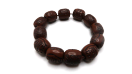Vintage 7&quot; x 12mm Brown Chinese Dragon Bracelet BrB4 - $7.92