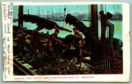 Scotch Boat Overhauling Nets Yarmouth Massachusetts MA 1907 DB Postcard G10 - £9.36 GBP