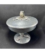 Vintage Rodney Kent Hand Made Hammered Aluminum Pedestal Dish w/ Lid Tul... - $746.99 MXN