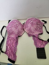 Dream Angels Underwire Bra Victoria&#39;s Secret Lace Pink Flowers 38D - £27.12 GBP