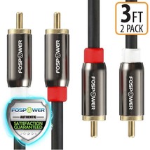 FosPower 2x 3FT Dual Layer 2 RCA to RCA L/R Male Stereo Audio Cable Cord Plug - £21.89 GBP