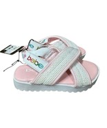 Bebe Girl Toddler Sandals Pink White Sparkle X Band Rainbow Logo Back St... - $16.82