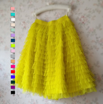Yellow Tiered Tulle Skirt Outfit Custom Plus Size Tulle Ballerina Skirt Outfit image 5