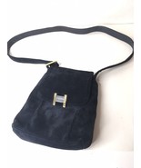 Americana by Sharif Navy Blue Suede Leather  Shoulder Bag - £17.68 GBP