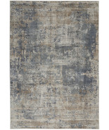 4&#39; X 6&#39; Blue And Beige Abstract Power Loom Distressed Non Skid Area Rug - €115,36 EUR