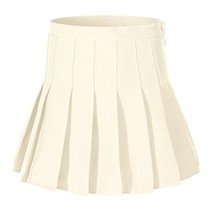 Women High Waist Solid Pleated Plus size Single Tennis Skirts (Khaki) - $24.74
