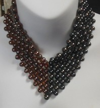 Vintage Multi-Strand  Two-tone Glass Bead Necklace - £124.59 GBP