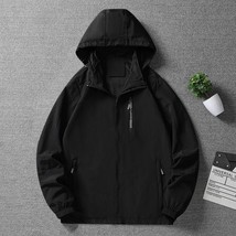 Mens Hooded Detachable Jacket work Fashion Men Jackets Hip Trend Loose Long Slee - £96.20 GBP