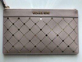 NWT Michael Kors Violet Leather Top Zip Clutch Wristlet 35S7GV1W3L Walle... - $73.53