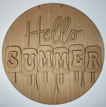 Hello Summer Popsicle Wood Door Hanger Blank - £13.62 GBP