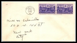 1938 US FDC Cover - States Ratify Constitution 3c Pair, Philadelphia, PA... - $2.48