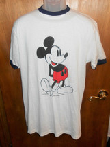 Mickey Mouse Walt Disney Productions Ringer Tee T-Shirt Adult XL Vintage... - £34.91 GBP