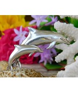 Vintage Kabana Dolphin Porpoise Brooch Pin Pendant Sterling Silver - $54.95