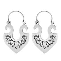 Balinese Inspired Tribal Chic Sterling Silver Dangle Earrings - $31.67