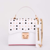The Infanta White Spike Leather Handbag image 5