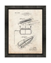 Serving Dish for Corn On The Cob Patent Print Old Look with Beveled Wood Frame - £19.62 GBP+