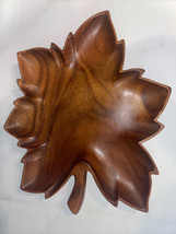 Hand Carved Wooden Nut Dish Large Maple Leaf Shape  20” X  20”  X  2” - £20.50 GBP