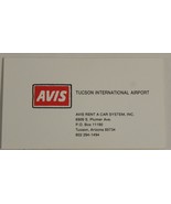 Avis Tucson International Airport Vintage Business Card Tucson Arizona bc1 - £3.88 GBP
