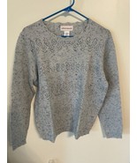 ALFRED DUNNER WOMEN&#39;S SWEATER BLUE PULLON TWEED FABRIC SIZE MEDIUM - $25.57 CAD