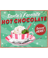 Hot Chocolate Christmas Santa Winter Holiday Classic Retro Dinner Metal ... - £17.24 GBP