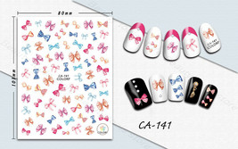 Nail art 3D stickers decal pink blue ties CA141 - £2.46 GBP