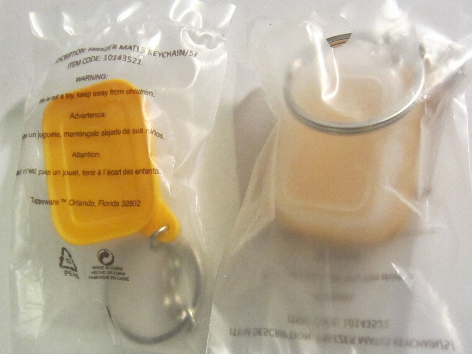 Primary image for Tupperware Mini Freezer Mates Container Keychain with Orange Seal NEW