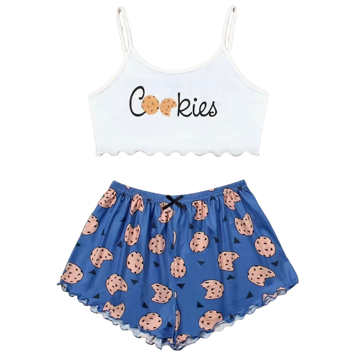Primary image for Chocolate Chip Cookies PJ 2 Pc Set Women's Loungewear Pajamas Cami Top & Shorts