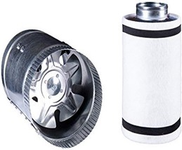 Hydro Crunch 6 Inch 240 Cfm Booster Fan And 6&quot; X 12&quot; Carbon Filter Hydroponic - £61.48 GBP