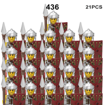 436-21PCS Medieval Soldiers Building Block Rome Knight Castle Royal King... - $33.99