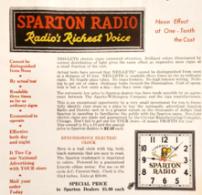 1931 Spartan Radio Neon Signs Clocks Advertisement Electronics Sound F18B2 - $464.81 MXN