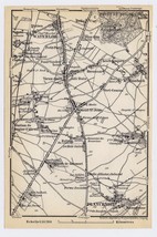 1910 ANTIQUE MAP OF VICINITY OF WATERLOO PLANCENOIT / WALLOON BRABANT / ... - £18.54 GBP