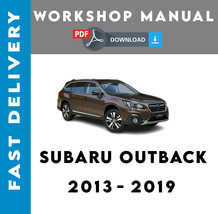 Subaru Outback 2013 2014 2015 2016 2017 2018 2019 Service Repair Workshop Manual - £5.58 GBP