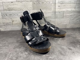 Free People Sandals Women 7.5M Marianne Shoes Black Leather Platform Gladiator - $69.12