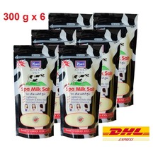 6 x YOKO Spa Milk Salt 300g Scrub Lightening Smooth Skin AHA Vitamin E Collagen - £30.09 GBP