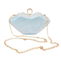  Women Day Clutch Purse Rhinestones Red Pink Color Small Evening Bags Purse Fing - £72.93 GBP