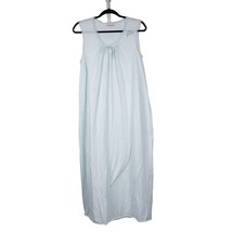 Vanity Fair VTG Womens Nightgown S M Pale Blue Floral Embroidery Long Sleeveless - £15.44 GBP