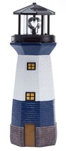 Solar Powered Lighthouse Lawn Ornament LED Light up Garden Backyard Decor NEW - £77.58 GBP