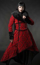 Crimson Evil Queen Brocade Gothic Victorian Winter Long Corset Steampunk... - $167.99