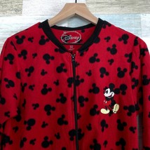 Disney Mickey Mouse Fleece Union Suit Pajamas Red Black One Piece Womens... - $24.74