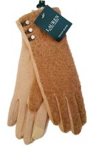 LAUREN by Ralph Lauren COLORBLOCK Button WOOL CASHMERE Blend Gloves ( L ) - £63.36 GBP