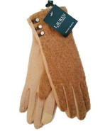 LAUREN by Ralph Lauren COLORBLOCK Button WOOL CASHMERE Blend Gloves ( L ) - £63.38 GBP