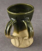 Elizabethan Room RHER Studio Art Pottery Double Handle Green Sage Drip T... - £16.52 GBP