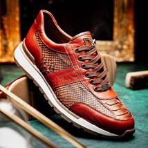 Brescia Snake And Classic Calfskin Fashion Sneaker Men's Antique Cognac image 7