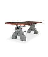 KNOX II Adjustable Dining Table - Industrial Iron Base - Mahogany Top - £3,916.55 GBP